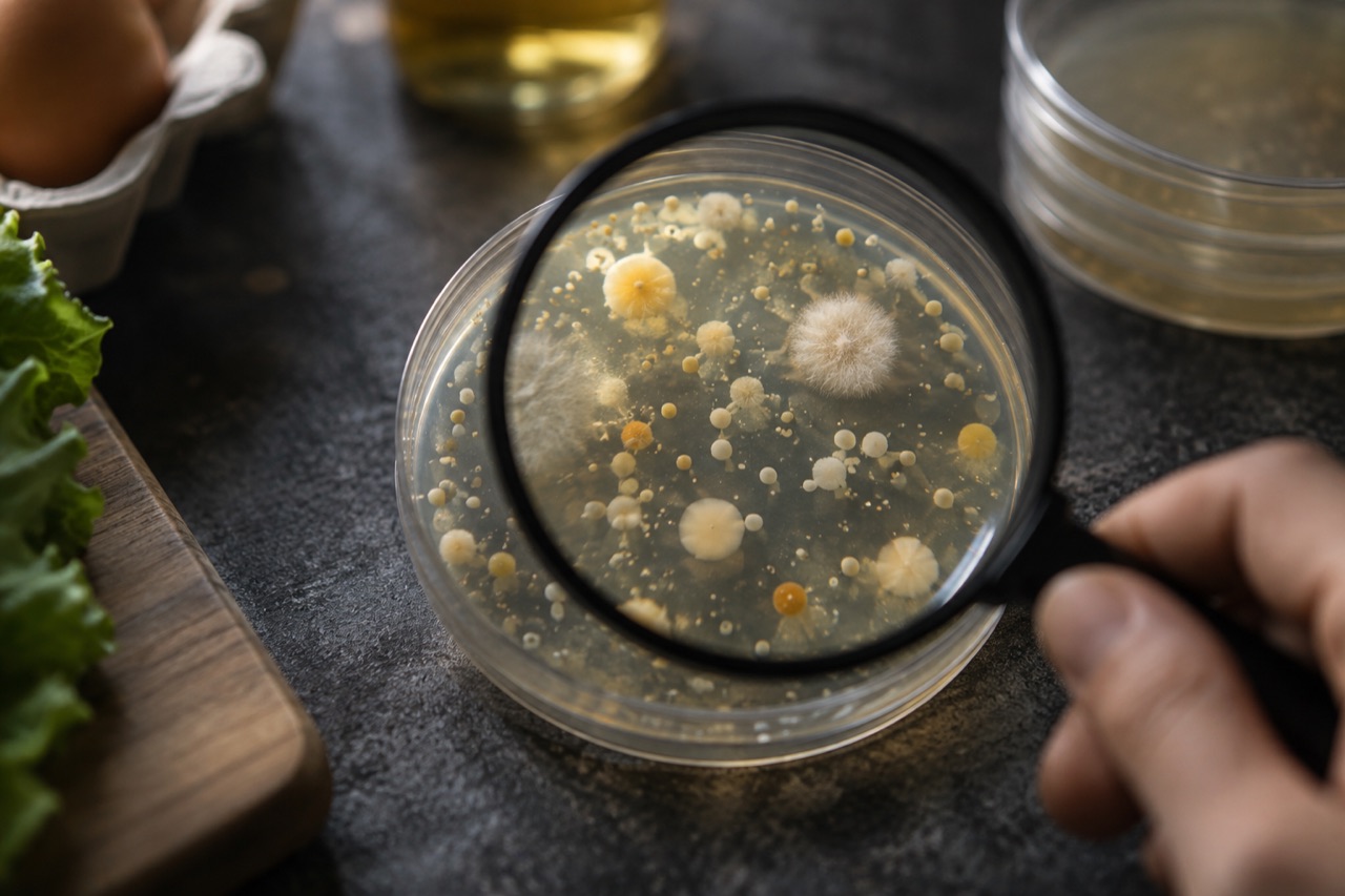 Illustrative close-up of a laboratory petri dish